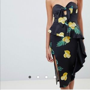 Asos lemon print dress